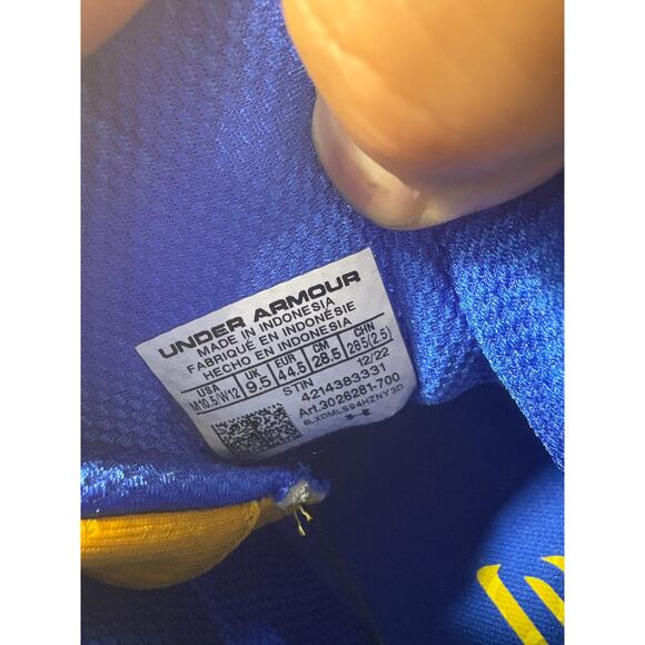 Under Armour Curry 2 Bang Bang Basketball Shoe Men 10.5 Yellow Blue Team USA NEW main image 7
